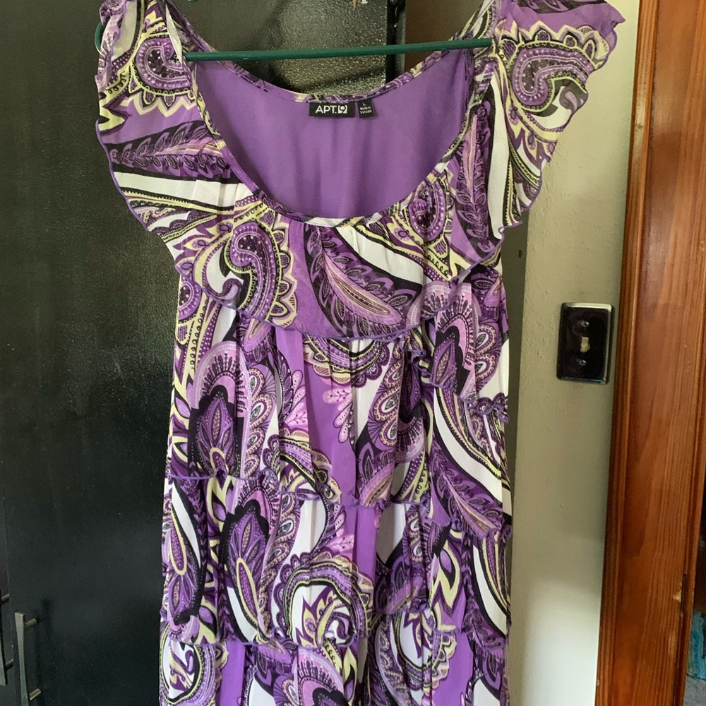 Apt. 9 Purple and White Sleeveless Maxi Sundress